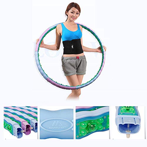 JINQI 108Cm Adult Fitness Hula Hoop Yoga Aro Magnético 8 Segmentos Anillo De Ejercicio Desmontable Círculo para Principiantes Equipo De Ejercicio para Adelgazar (con Almohadilla Lumbar) JINQI 108Cm Adult Fitness Hula Hoop Yoga Aro Magnético 8 Segmentos Anillo De Ejercicio Desmontable Círculo para Principiantes Equipo De Ejercicio para Adelgazar (con Almohadilla Lumbar)