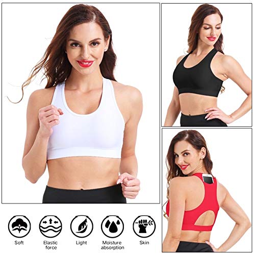 Jinqiuyuan Empuje compresión bolsillo del teléfono Top Mujeres sujetador de los deportes con hasta ropa interior de la parte superior femenino de la gimnasia yoga fitness Correr Bh del sujetador del d Jinqiuyuan Empuje compresión bolsillo del teléfono Top Mujeres sujetador de los deportes con hasta ropa interior de la parte superior femenino de la gimnasia yoga fitness Correr Bh del sujetador del d