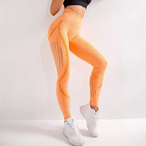 Jinqiuyuan Las Polainas del Extremo de Cintura Alta Vital Fisuras Polainas Polainas Gimnasio Sport Fitness Leginsy Sportowe Pantalones de Yoga Scrunch Mallas for Correr (Color : D, Size : S)