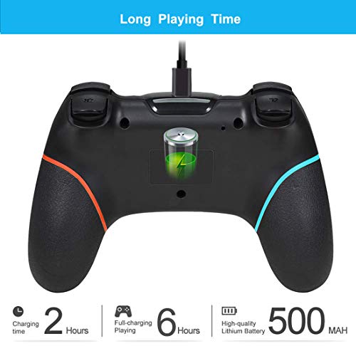 JinSu Controlador Mandos Inalámbrico Compatible con Nintendo Switch, Console Bluetooth Joypad, Vibración Doble/Turbo/Gyro Axis Función Gamepad (Negro)