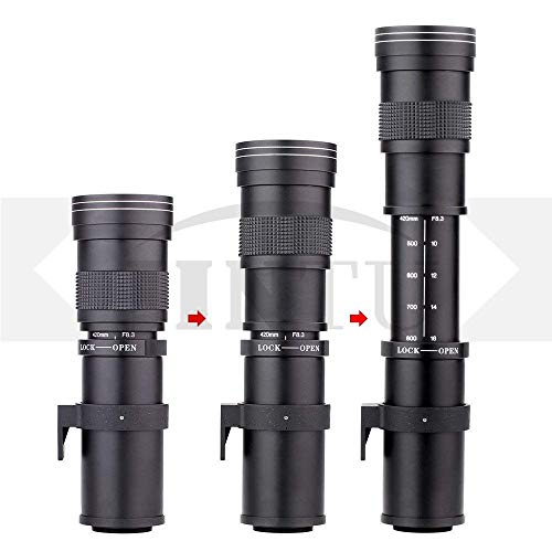 Jintu 420 - 800 mm F / 8,3 - 16. Alta definición, teleobjetivo de enfoque manual para cámara Canon EOS EF 5D Mark III 3 II 7D II 650D 700D 1000D 450D 550D 60D DSLR.