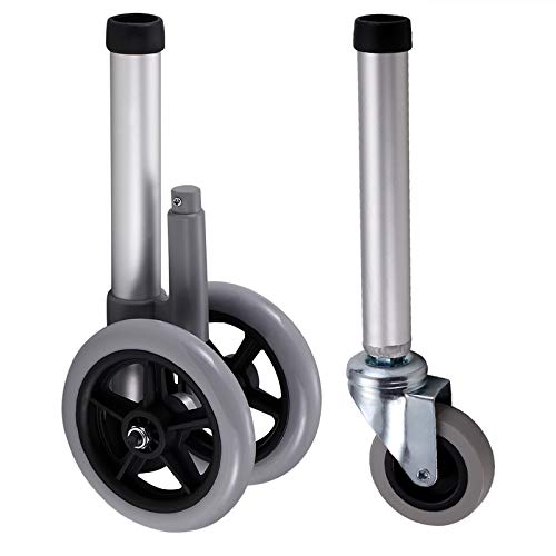 jjff Ruedas de Andador de Altura Ajustable Rueda de Repuesto Walker para Rollator, Ayuda de Movilidad para Caminar, Anciano Caminante jjff Ruedas de Andador de Altura Ajustable Rueda de Repuesto Walker para Rollator, Ayuda de Movilidad para Caminar, Anciano Caminante