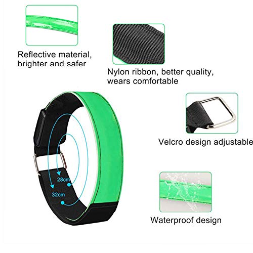JJIIEE Brazalete LED Brazaletes Reflectantes de Alta Visibilidad, luz de Carrera Recargable, Regalos para Corredores para Correr de Noche, Andar en Bicicleta, pasear Perros, Trotar, 4 Piezas,Rojo JJIIEE Brazalete LED Brazaletes Reflectantes de Alta Visibilidad, luz de Carrera Recargable, Regalos para Corredores para Correr de Noche, Andar en Bicicleta, pasear Perros, Trotar, 4 Piezas,Rojo