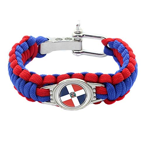 JJZHY Aficionados Al Regalo De La Pulsera De La Cuerda del Paraguas De La Bandera del Fútbol Dominica Tejida A Mano,Dominica,S