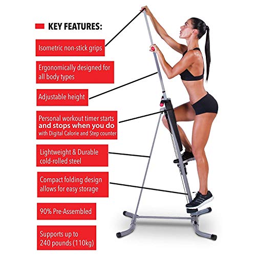 JKLL Máquina trepadora Fitness Stepper Climber Equipo de Ejercicio Escalador Vertical para Gimnasio en casa Ejercicio Stepper Cardio Sistema de Escalada JKLL Máquina trepadora Fitness Stepper Climber Equipo de Ejercicio Escalador Vertical para Gimnasio en casa Ejercicio Stepper Cardio Sistema de Escalada