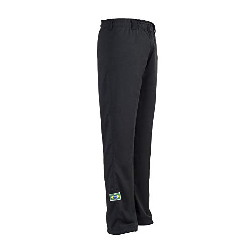 JL Sport Pantalones Auténticos Brasileños Capoeira Artes Marciales para Hombres (Negro) - XL