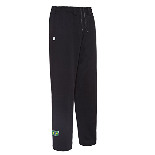 JL Sport Pantalones Auténticos Brasileños Capoeira Artes Marciales para Hombres (Negro) - XL