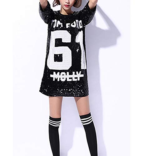 JLTPH Mujeres Lentejuelas Sueltas Casual Camiseta Patrón Digital Trajes de Discoteca Jazz Hip Hop Traje de Baile Callejero Equipo de Rendimiento Tops JLTPH Mujeres Lentejuelas Sueltas Casual Camiseta Patrón Digital Trajes de Discoteca Jazz Hip Hop Traje de Baile Callejero Equipo de Rendimiento Tops