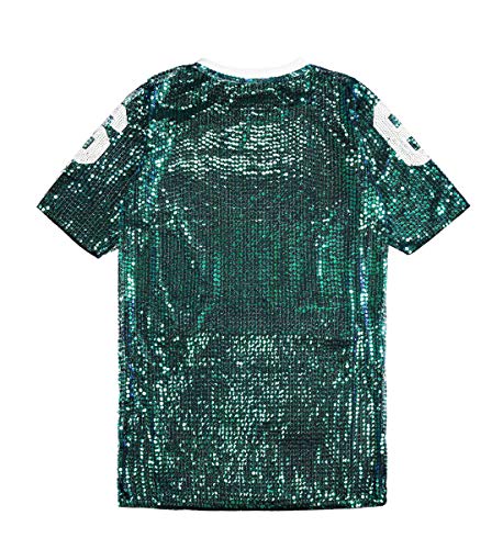 JLTPH Mujeres Lentejuelas Sueltas Casual Camiseta Patrón Digital Trajes de Discoteca Jazz Hip Hop Traje de Baile Callejero Equipo de Rendimiento Tops