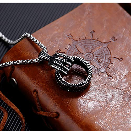 J.May Joyería para Hombre Colgante De Acero Inoxidable Collar Hombre Mano De Hueso DiseñO,con Cadena De Plata Cubana. J.May Joyería para Hombre Colgante De Acero Inoxidable Collar Hombre Mano De Hueso DiseñO,con Cadena De Plata Cubana.