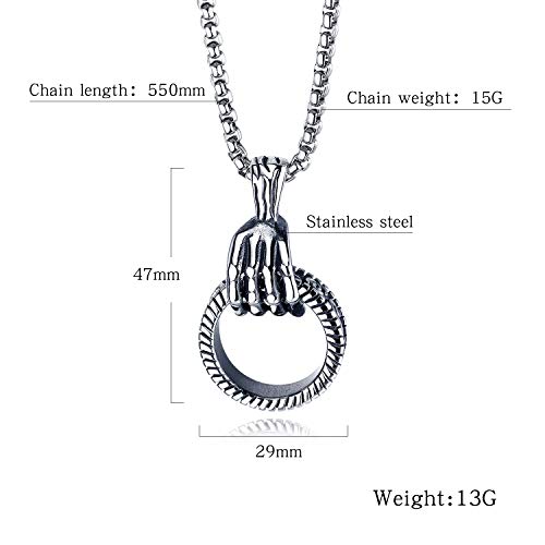 J.May Joyería para Hombre Colgante De Acero Inoxidable Collar Hombre Mano De Hueso DiseñO,con Cadena De Plata Cubana. J.May Joyería para Hombre Colgante De Acero Inoxidable Collar Hombre Mano De Hueso DiseñO,con Cadena De Plata Cubana.