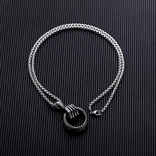 J.May Joyería para Hombre Colgante De Acero Inoxidable Collar Hombre Mano De Hueso DiseñO,con Cadena De Plata Cubana.