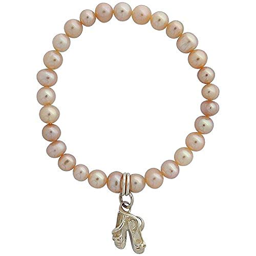 Jo para infantil para perlas blancas y Ballet de ante para patucos para pulsera 12,7 cm Jo para infantil para perlas blancas y Ballet de ante para patucos para pulsera 12,7 cm