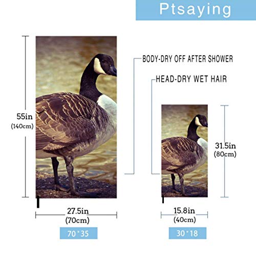 JOCHUAN Goose Animal Bird Aves de Corral Greylag Goose Gander 2 Pack Microfibra Ligero Toalla de Playa Juego de Toallas Suaves Secado rápido Lo Mejor para el Gimnasio Viaje Mochilero Yoga Fitnes