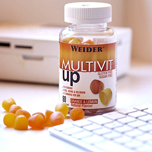 Joe Weider Victory Multivit Up 80 gummies, Sabor naranja y limón, Sin azúcares y sin gluten, Gominolas de vitaminas y minerales Joe Weider Victory Multivit Up 80 gummies, Sabor naranja y limón, Sin azúcares y sin gluten, Gominolas de vitaminas y minerales