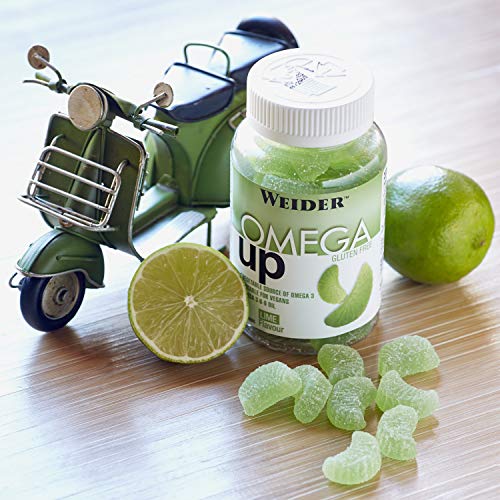 JOE WEIDER VICTORY Omega Up 50 gummies. Sabor lima. Combinación de ácidos grasos omega 3-6-9. Producto 100% veganos y sin gluten. JOE WEIDER VICTORY Omega Up 50 gummies. Sabor lima. Combinación de ácidos grasos omega 3-6-9. Producto 100% veganos y sin gluten.