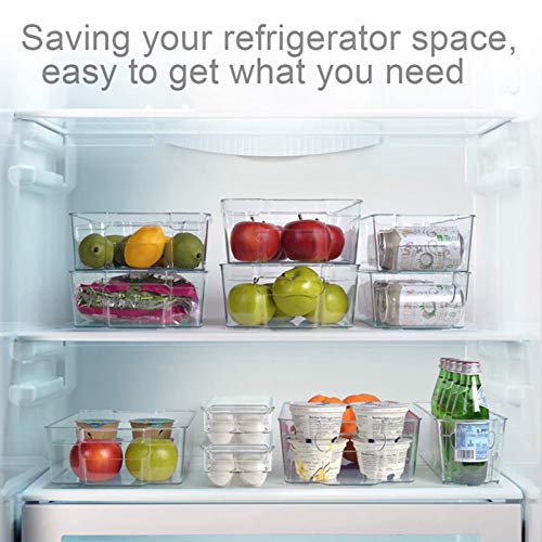 JOELELI Caja de almacenamiento transparente para refrigerador, para frutas y verduras frescas congeladas, utilizada para almacenar frutas, alimentos enlatados, huevos, aperitivos