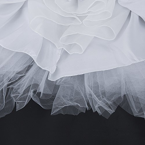 Joeyer Mujer Faldas de Tulle Adultos Mini Falda de Ballet Skirt Princesas Tutú de Tul para Baile Disfraces Fotografía Fiesta Despedida (White)