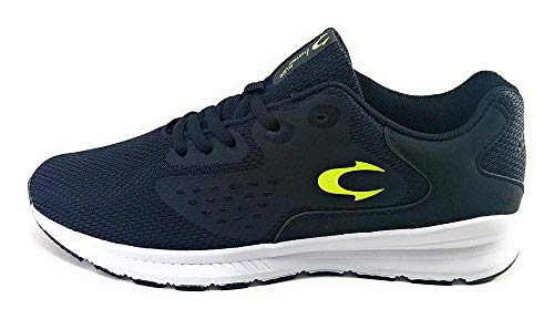 JOHN SMITH Zap.J.Smith Refer 20V Flu, Zapatillas de Deporte para Hombre, Negro/Verde Fluor, 44 EU