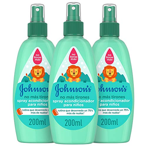 Johnson's Baby - Acondicionador spray No Más Tirones para niños, 3 x 200 ml