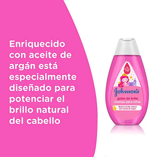 Johnson's Baby Gotas de Brillo Champú para Niños, Cabellos más Brillantes, Suaves y Sedosos - 500 ml