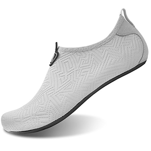 JOINFREE Hombres Zapatos De Agua De Secado Rápido Calcetines De Aqua Livianos para La Piscina De La Playa Surf Ejercicio De Yoga Gris EU 45-46