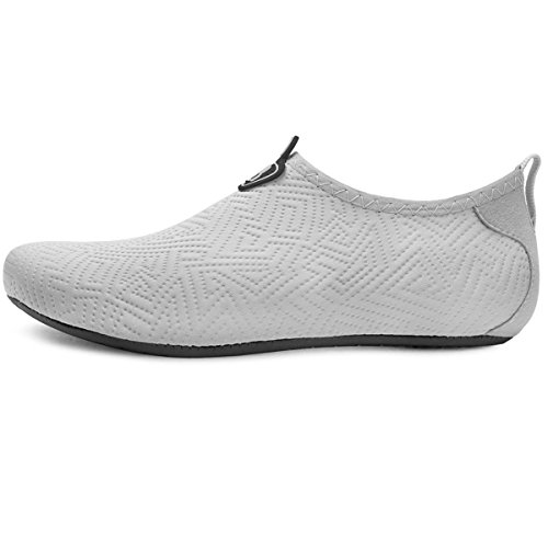 JOINFREE Hombres Zapatos De Agua De Secado Rápido Calcetines De Aqua Livianos para La Piscina De La Playa Surf Ejercicio De Yoga Gris EU 45-46