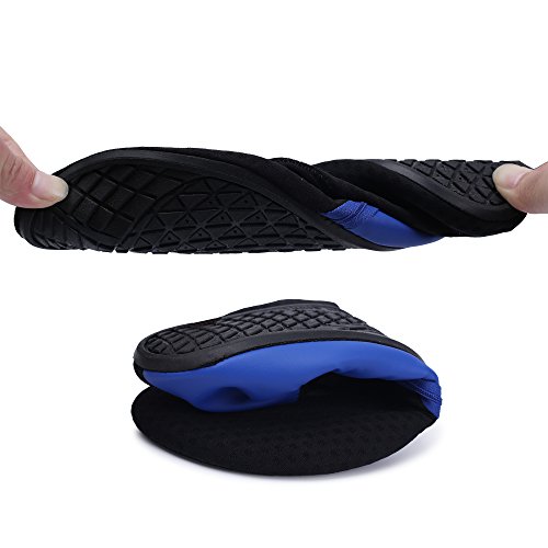 JOINFREE Zapatos de Agua para Hombre Zapatos de natación de Playa Calcetines de Aqua de Secado rápido Zapatos de Piscina para Surf Yoga Aeróbic Acuático Bolsillo Negro Azul EU 44-45