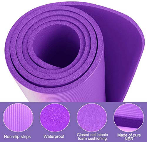 jojobnj Esterilla yoga, Esterilla de Fitness TPE Antideslizante ecológica, esterilla de yoga fitness masculina y femenina, ejercicio de Pilates, 180 x 60 x 0,6 cm, fácil de llevar