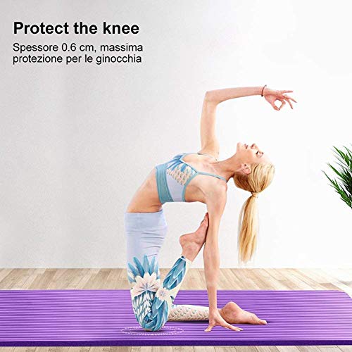 jojobnj Esterilla yoga, Esterilla de Fitness TPE Antideslizante ecológica, esterilla de yoga fitness masculina y femenina, ejercicio de Pilates, 180 x 60 x 0,6 cm, fácil de llevar jojobnj Esterilla yoga, Esterilla de Fitness TPE Antideslizante ecológica, esterilla de yoga fitness masculina y femenina, ejercicio de Pilates, 180 x 60 x 0,6 cm, fácil de llevar