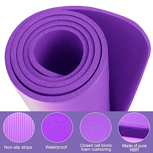 jojobnj Esterilla yoga, Esterilla de Fitness TPE Antideslizante ecológica, esterilla de yoga fitness masculina y femenina, ejercicio de Pilates, 180 x 60 x 0,6 cm, fácil de llevar