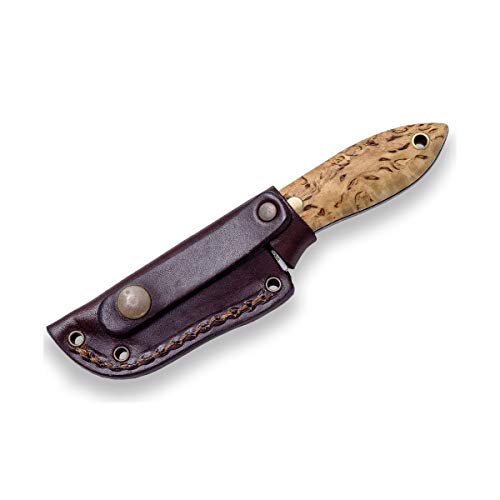 Joker Cuchillo Bushcraft Avispa S CL121, Mango de Abedul Rizado, Hoja de 8 cm con Agarre en el Lomo, Incluye Funda de Cuero marrón, Herramienta de Pesca, Caza, Camping y Senderismo Joker Cuchillo Bushcraft Avispa S CL121, Mango de Abedul Rizado, Hoja de 8 cm con Agarre en el Lomo, Incluye Funda de Cuero marrón, Herramienta de Pesca, Caza, Camping y Senderismo