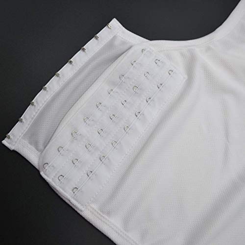 Jolie Chica Poco Femenina Les Trans Pecho Binder Extraplano Camiseta sin Mangas Sujetador Deportivo Ropa Interior Lesbianas,Blanco,5XL