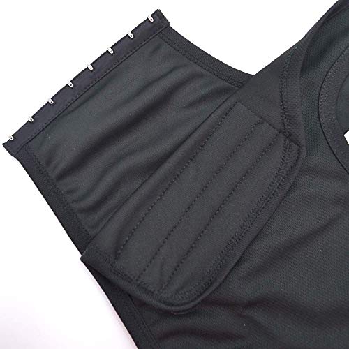 Jolie Chica Poco Femenina Les Trans Pecho Binder Extraplano Camiseta sin Mangas Sujetador Deportivo Ropa Interior Lesbianas,Negro,M