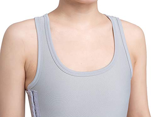 Jolie Mujer Les Lesbianas Corto Binder Pecho Chaleco Built-in elástico Vendaje Respirable Sujetador Deportivo Corsé,Gris,L Jolie Mujer Les Lesbianas Corto Binder Pecho Chaleco Built-in elástico Vendaje Respirable Sujetador Deportivo Corsé,Gris,L