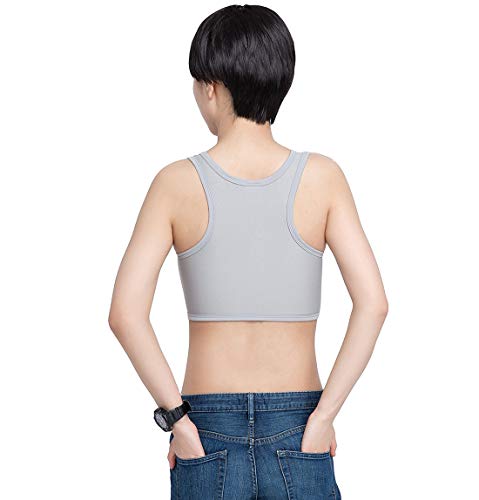 Jolie Mujer Les Lesbianas Corto Binder Pecho Chaleco Built-in elástico Vendaje Respirable Sujetador Deportivo Corsé,Gris,L Jolie Mujer Les Lesbianas Corto Binder Pecho Chaleco Built-in elástico Vendaje Respirable Sujetador Deportivo Corsé,Gris,L