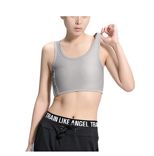 Jolie Mujer Les Lesbianas Corto Binder Pecho Chaleco Built-in elástico Vendaje Respirable Sujetador Deportivo Corsé,Gris,L Jolie Mujer Les Lesbianas Corto Binder Pecho Chaleco Built-in elástico Vendaje Respirable Sujetador Deportivo Corsé,Gris,L