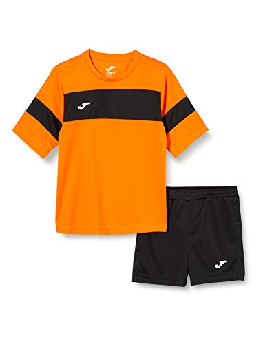 Joma Academy II Set Equipacion M/Corta, Niños, Naranja/Negro, XS