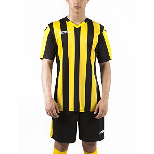 Joma Copa Camiseta de Equipación de Manga Corta, Hombres, Amarillo/Negro, L