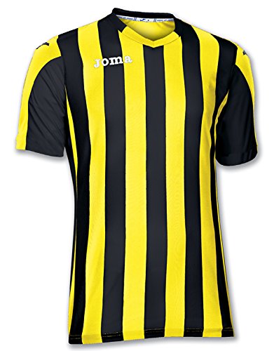 Joma Copa Camiseta de Equipación de Manga Corta, Hombres, Amarillo/Negro, L