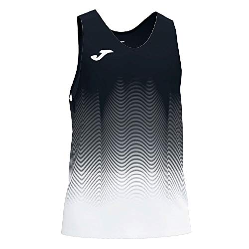 Joma Elite VII Camiseta Running sin Mangas, Hombre, Negro-Blanco, M