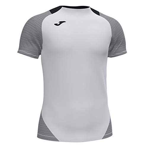 Joma Essential II Camisetas Equip. M/C, Hombre, Blanco-Negro, S