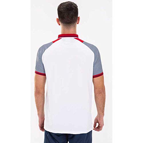 Joma Essential II Polos Caballero, Hombre, Blanco-Marino, L