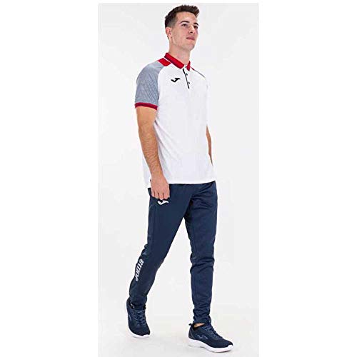 Joma Essential II Polos Caballero, Hombre, Blanco-Marino, L