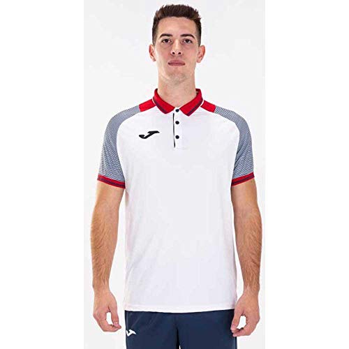 Joma Essential II Polos Caballero, Hombre, Blanco-Marino, L