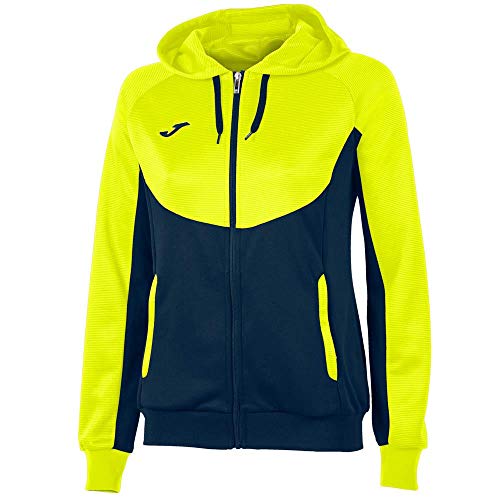 Joma Sudadera Capucha Essential - Sudadera, Mujer, Multicolor(Marino-Amarillo)