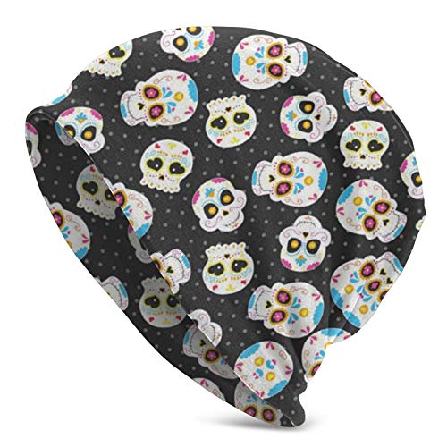 JONINOT Sugar Skull All Seasons Sports Slouchy Beanie Gorro de Punto Holgado de Gran tamaño Gorro de Calavera Hombres Mujeres JONINOT Sugar Skull All Seasons Sports Slouchy Beanie Gorro de Punto Holgado de Gran tamaño Gorro de Calavera Hombres Mujeres