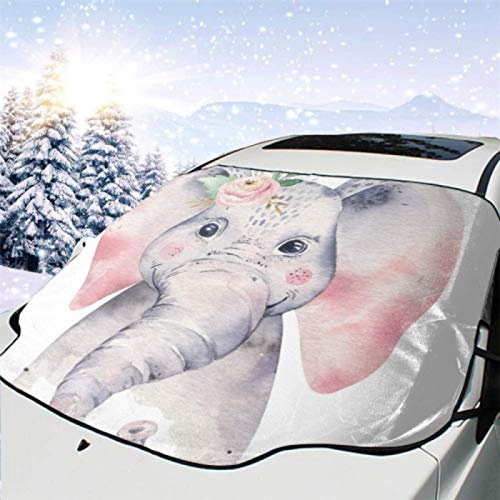 JONINOT Visera de sombrilla automática para Parabrisas Delantero Impermeable Póster Baby Ele-PH-Ant Toon Ele-PH-Ant Protector protección contra heladas Invierno vehículos