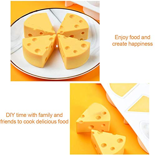 Josietomy - Molde de silicona para tartas de 8 agujeros, 6 agujeros en forma de queso, para moldes de postre de espuma, pudding a la gelatina, antiadherente, pasteles y bandejas de musgo Josietomy - Molde de silicona para tartas de 8 agujeros, 6 agujeros en forma de queso, para moldes de postre de espuma, pudding a la gelatina, antiadherente, pasteles y bandejas de musgo