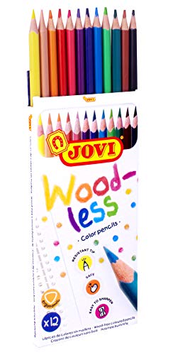 Jovi Lápices de colores Woodless, 12 unidades, Colores surtidos (734/12), Única Jovi Lápices de colores Woodless, 12 unidades, Colores surtidos (734/12), Única